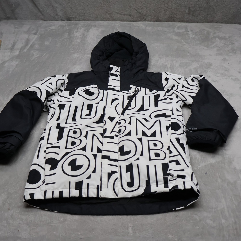 Columbia Jacket Boys Small 8 Black AOP Graphic Omni Heat Removable Liner 3in1